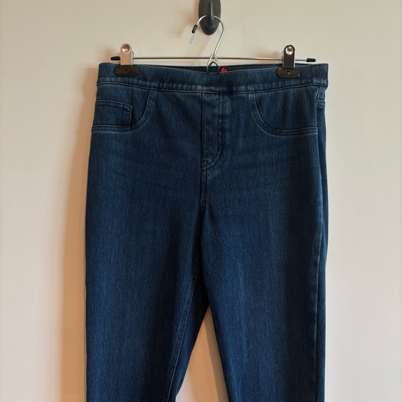 SPANX Jean-ish Ankle Leggings Dark Blue Wash Skinny Jeans Size Medium Stretchy - Picture 5 of 11